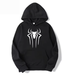 Unisex Solid Color Spider Print Hoodie