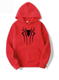 Unisex Solid Color Spider Print Hoodie