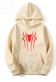 Unisex Solid Color Spider Print Hoodie