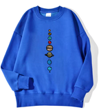 Nine Planets Universe Solar System Printed Men’s Pullover – Casual Hooded Crewneck Sweatshirt, Autumn Fleece Streetwear