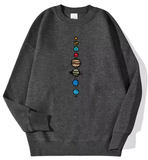 Nine Planets Universe Solar System Printed Men’s Pullover – Casual Hooded Crewneck Sweatshirt, Autumn Fleece Streetwear
