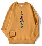 Nine Planets Universe Solar System Printed Men’s Pullover – Casual Hooded Crewneck Sweatshirt, Autumn Fleece Streetwear