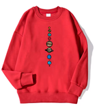 Nine Planets Universe Solar System Printed Men’s Pullover – Casual Hooded Crewneck Sweatshirt, Autumn Fleece Streetwear