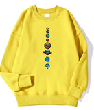 Nine Planets Universe Solar System Printed Men’s Pullover – Casual Hooded Crewneck Sweatshirt, Autumn Fleece Streetwear
