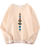 Nine Planets Universe Solar System Printed Men’s Pullover – Casual Hooded Crewneck Sweatshirt, Autumn Fleece Streetwear