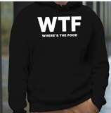 WTF Where’s the Food Hoodie – Men’s Autumn & Winter Velvet Sweatshirt, Trendy American Streetwear