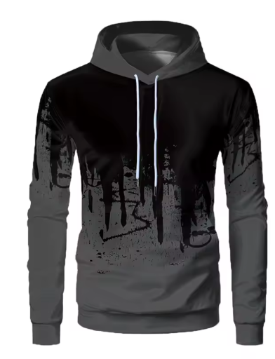 Men’s 3D Printed Hooded Sweater – Casual Outdoor Sports Couple Baseball Style