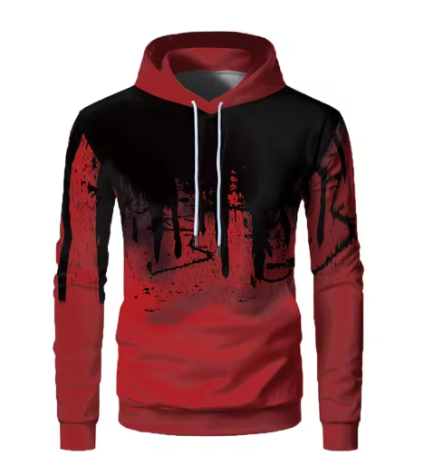 Men’s 3D Printed Hooded Sweater – Casual Outdoor Sports Couple Baseball Style