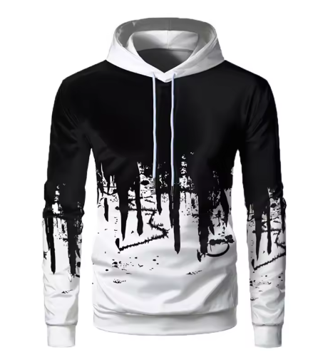 Men’s 3D Printed Hooded Sweater – Casual Outdoor Sports Couple Baseball Style