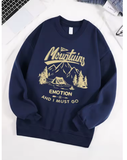 “Emotion and I Must Go” Printed Unisex Sweatshirt – Vintage Loose Fleece Pullover