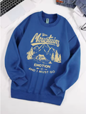 “Emotion and I Must Go” Printed Unisex Sweatshirt – Vintage Loose Fleece Pullover