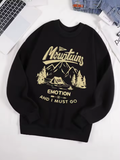 “Emotion and I Must Go” Printed Unisex Sweatshirt – Vintage Loose Fleece Pullover