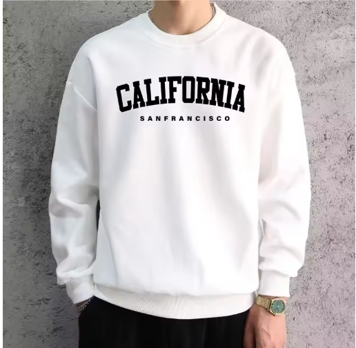 High-Quality Men’s Printed Sweatshirt – Casual Autumn/Winter Pullover