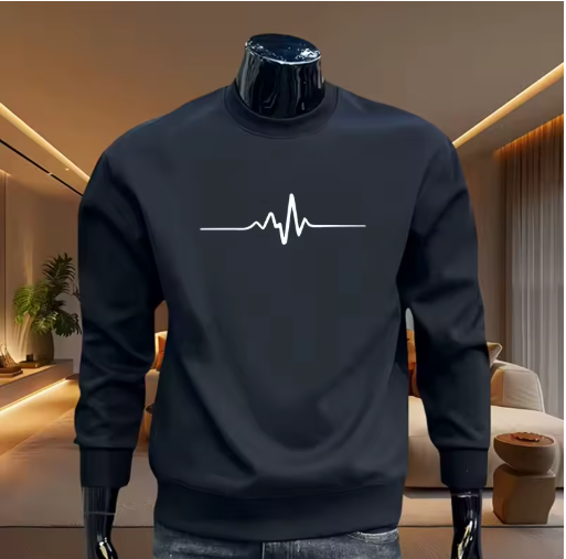 Men’s Sweatshirts – Printed O-Neck Long Sleeve Pullover | Casual & Versatile Daily Wear