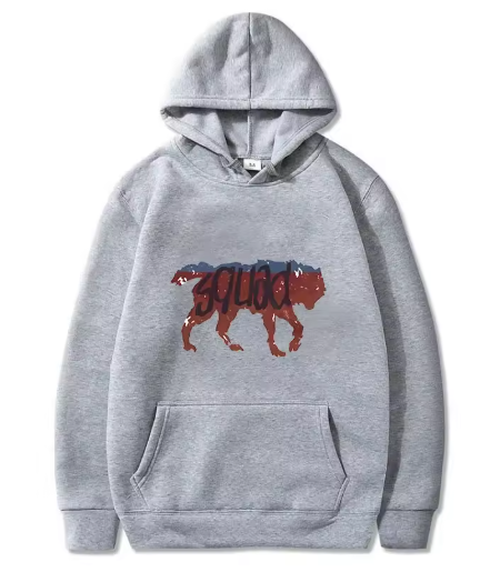Funny Retro Wolf Squad Hoodie – Men’s Casual Sweatshirt