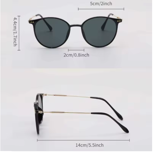 2 Pairs Small Round & Cat Eye Sunglasses Set – Vintage Narrow Eyewear for Women & Men