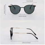 2 Pairs Small Round & Cat Eye Sunglasses Set – Vintage Narrow Eyewear for Women & Men