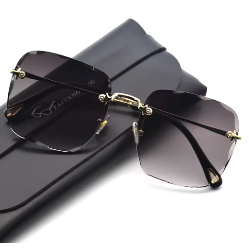 Rimless Women’s Sunglasses – High-Quality Gradient Summer Shades