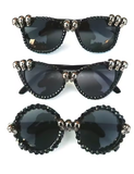 Women’s Gothic Skull Cat Eye Sunglasses – Vintage Rhinestone Shades