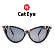 Women’s Gothic Skull Cat Eye Sunglasses – Vintage Rhinestone Shades