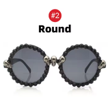 Women’s Gothic Skull Cat Eye Sunglasses – Vintage Rhinestone Shades