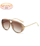 Oversized Oval Punk Pilot Women’s Sunglasses – 2025 Luxury Vintage Style