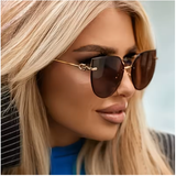 2-Pack Women’s Large Frame Sunglasses – Stylish Cat Eye Gradient Shades