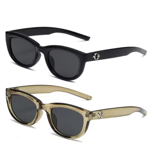 2PCS Korean Retro Ulzzang Oval Sunglasses – Vintage Women’s Shades