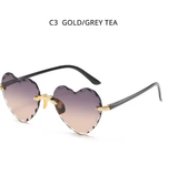 Fashion Heart-Shaped Women’s Sunglasses – Vintage Pink Rimless Shades