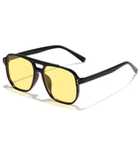 Vintage Unisex Square Sunglasses – Classic Designer Black Shades