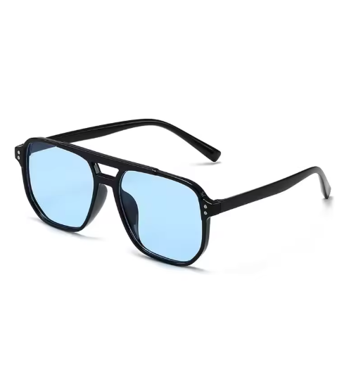 Vintage Unisex Square Sunglasses – Classic Designer Black Shades