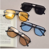 Vintage Unisex Square Sunglasses – Classic Designer Black Shades