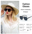 Modern Women’s Sunglasses 2025 – Stylish Square Frame with Metal Detail