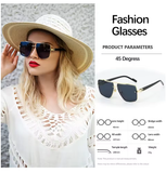 Modern Women’s Sunglasses 2025 – Stylish Square Frame with Metal Detail