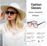 Modern Women’s Sunglasses 2025 – Stylish Square Frame with Metal Detail
