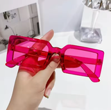 Women’s Small Frame Sunglasses – Trendy Jelly Color Square Shades