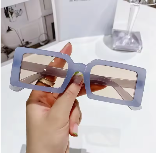 Women’s Small Frame Sunglasses – Trendy Jelly Color Square Shades