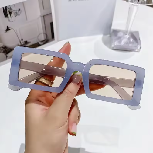Women’s Small Frame Sunglasses – Trendy Jelly Color Square Shades