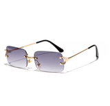 Ruiao 2025 Rimless Sunglasses – UV400 Fashion Square Metal Shades for Men