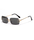Ruiao 2025 Rimless Sunglasses – UV400 Fashion Square Metal Shades for Men