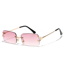 Ruiao 2025 Rimless Sunglasses – UV400 Fashion Square Metal Shades for Men
