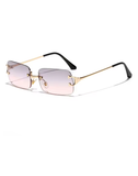 Ruiao 2025 Rimless Sunglasses – UV400 Fashion Square Metal Shades for Men