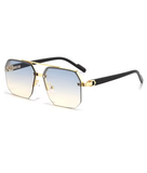 Oversized Retro Polygon Square Sunglasses – Double Bridge Metal Frame, Gradient UV400 Shades for Men & Women