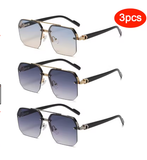 Oversized Retro Polygon Square Sunglasses – Double Bridge Metal Frame, Gradient UV400 Shades for Men & Women