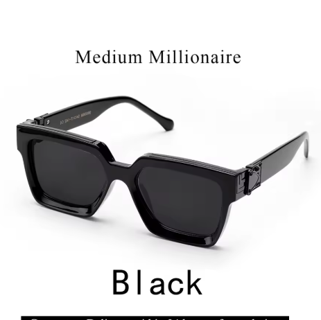 Ruiao Retro Black Millionaire Shades – Luxury Designer Sunglasses 2025 for Men