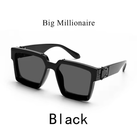 Ruiao Retro Black Millionaire Shades – Luxury Designer Sunglasses 2025 for Men
