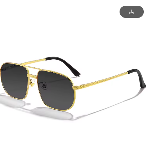 HBK New Pilot Sunglasses – Retro Double Bridge Metal Shades for Men