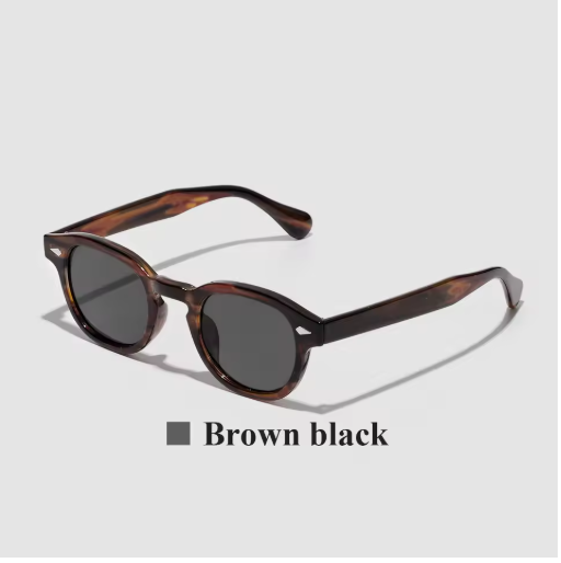 Ruiao 2025 Retro Round Sunglasses – Luxury Vintage Shades for Men