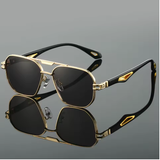KAMMPT Vintage Square Sunglasses – Classic Double Bridge Shades for Men
