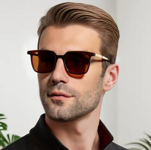 Classic Polarized Men’s Square Sunglasses – Vintage Style